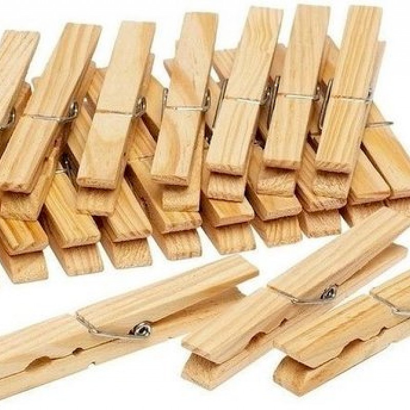 wasknijpers hout 48 stuks